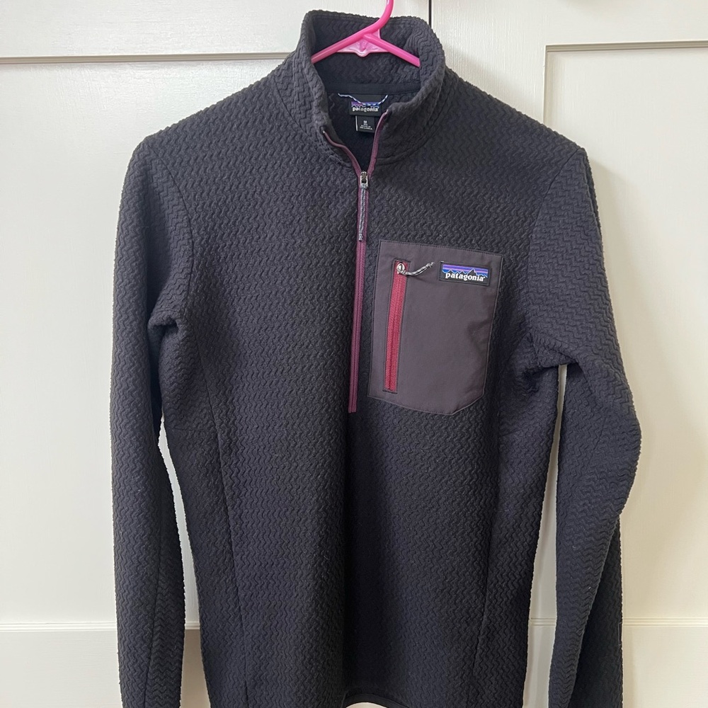 Patagonia Black Half-Zip Fleece with Pink Accents